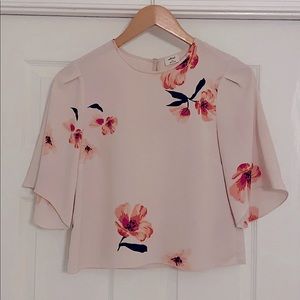 Aritzia floral print silk top